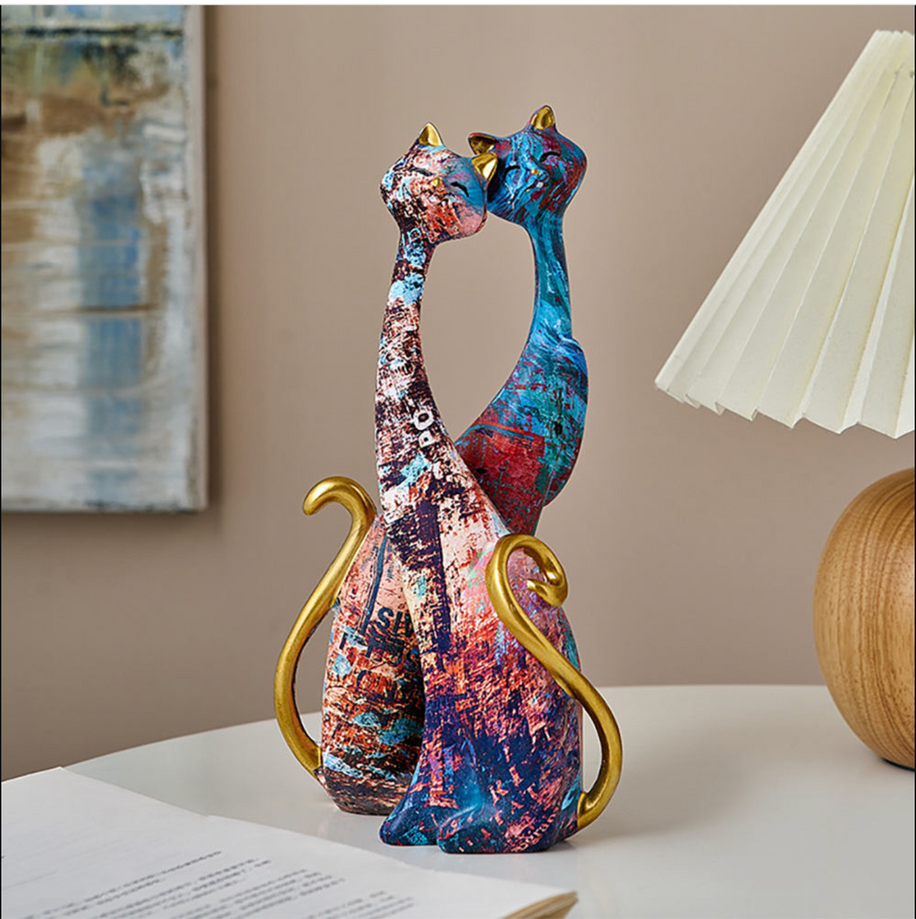 Nordic Style Abstract Resin Cat Ornament