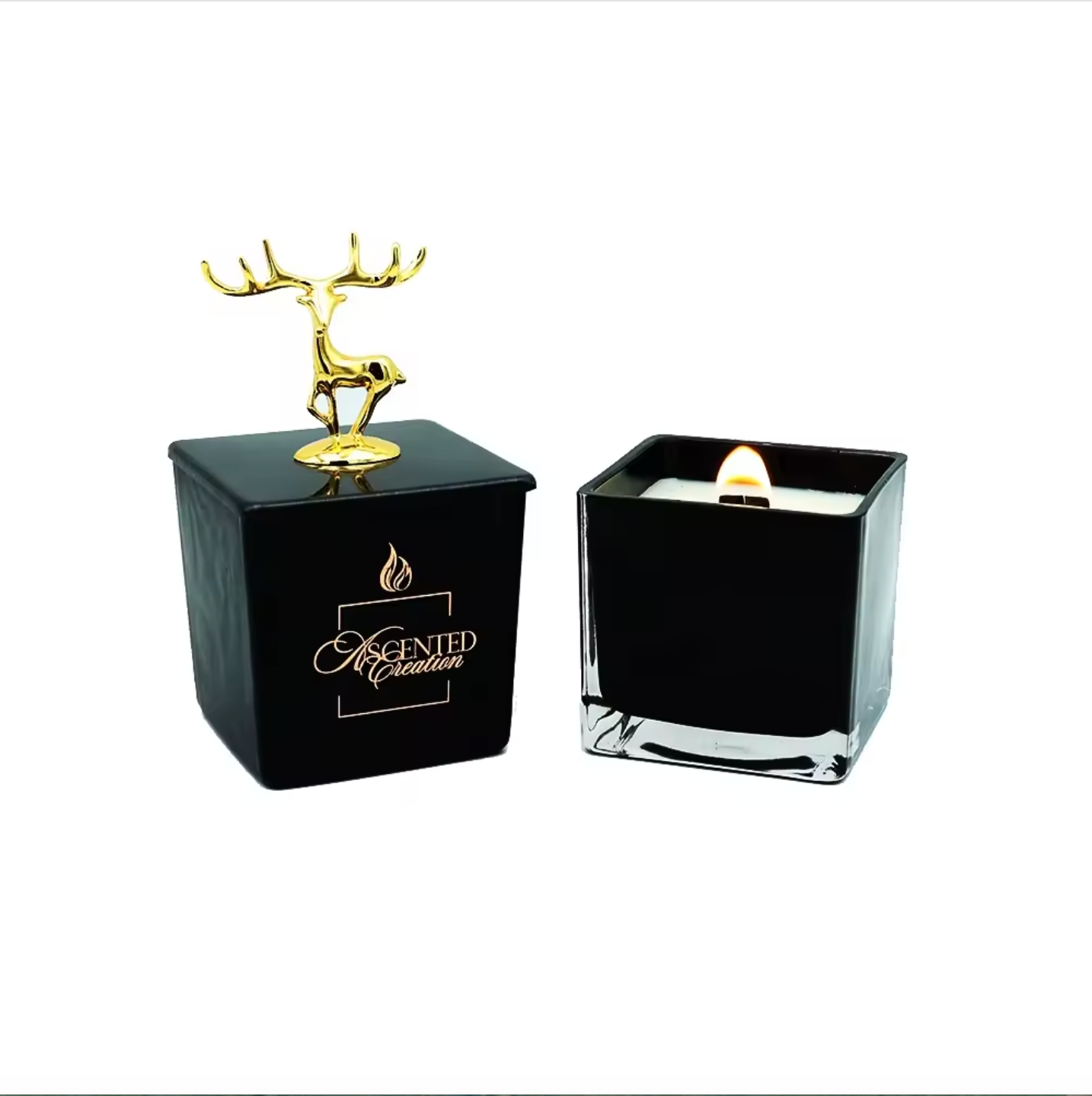 Luxury 10oz Cube Glass Soy Candle