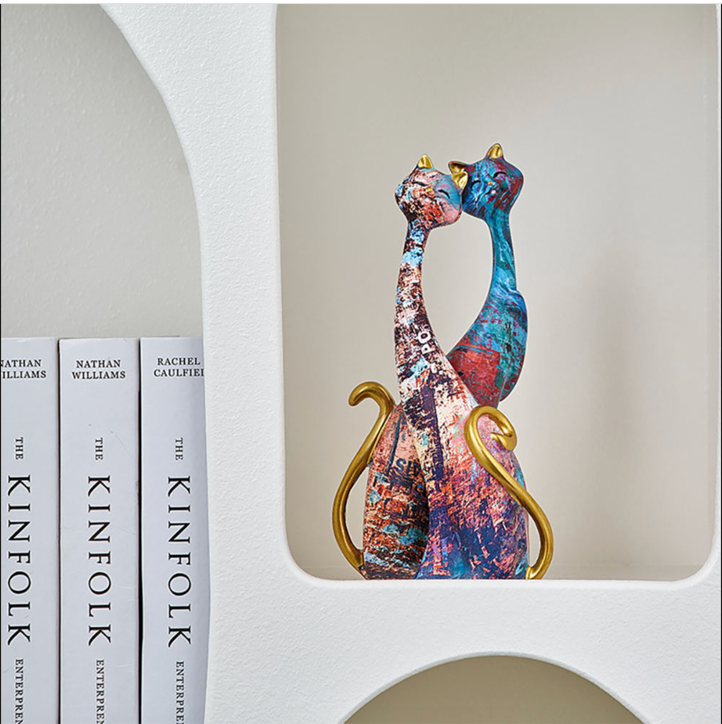 Nordic Style Abstract Resin Cat Ornament