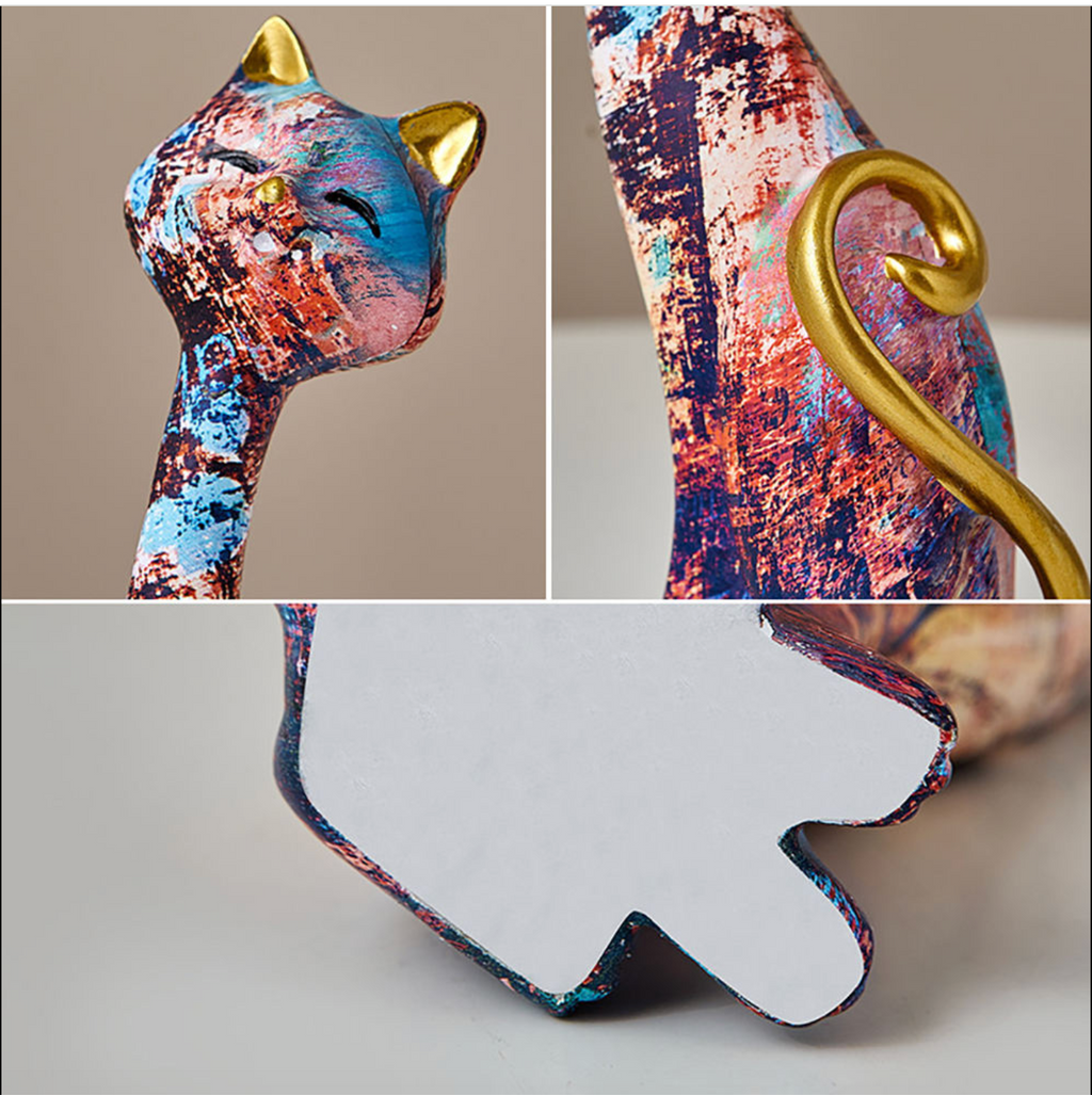 Nordic Style Abstract Resin Cat Ornament